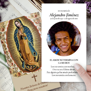 Funérailles Guadalupe Espagnol Prière Cartes de Sy