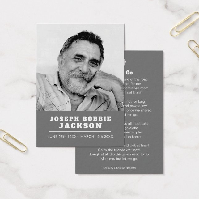 Funérailles laissez-moi aller blanc colombe prière (Bureau)