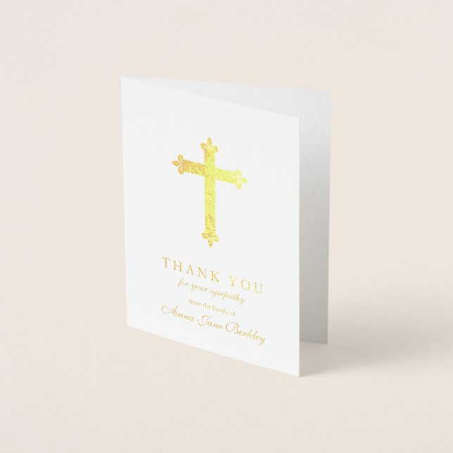 Funérailles Merci Cartes Gold Cross 2 Foil (Devant)