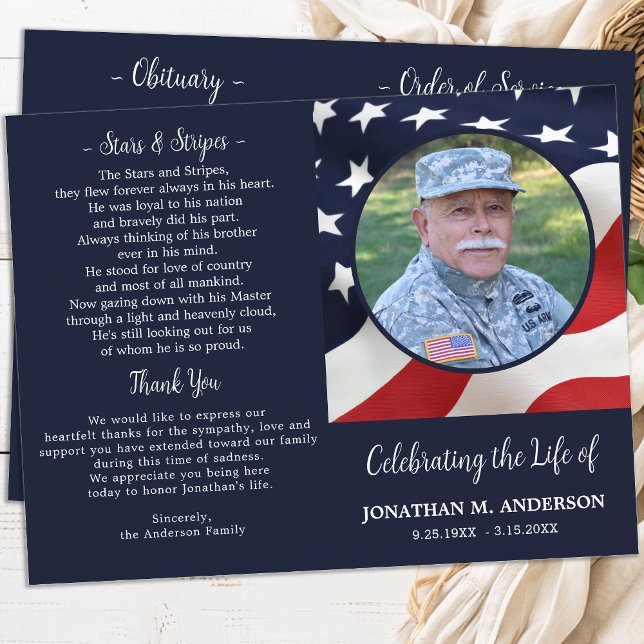 Funérailles militaires - American Flag - Programme (Créateur téléchargé)