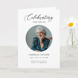 Funérailles Photo Memorial Programme d'ordre de se