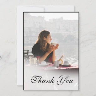 Funérailles Photo personnelle Simple Merci élégant