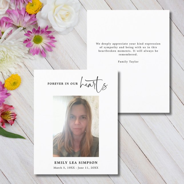 Funérailles Photo Sympathy Grief Carte de remercie (Créateur téléchargé)