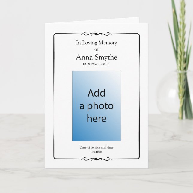 Funérailles | Programme d'ordre de service classiq (Devant)