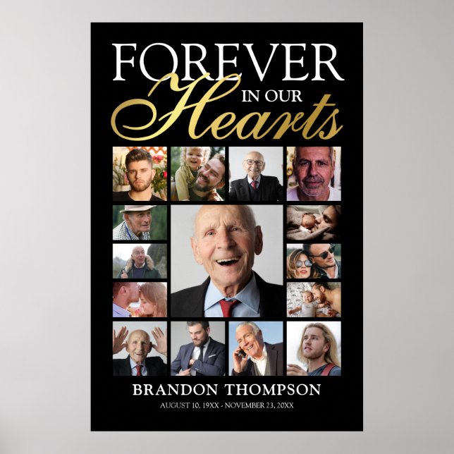 Funeral 15 Photo Memorial Poster (Front)
