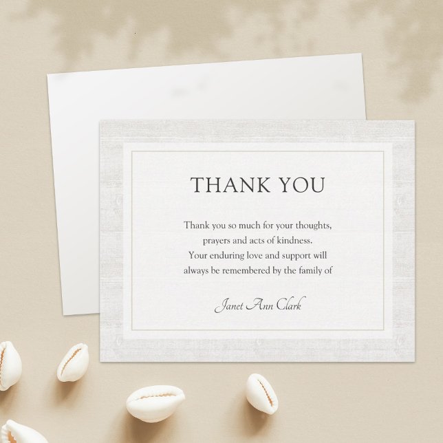Funeral and Sympathy Thank You Card | Rustic Wood (Creator Uploaded)