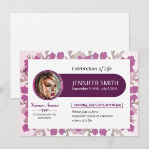 Funeral Announcement Card