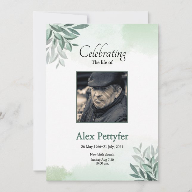 Funeral Announcement Card (Front)