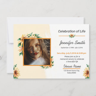 Funeral Announcement Card