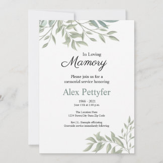 Funeral Announcement Card