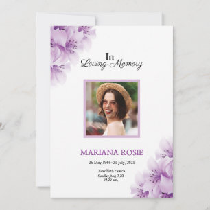 Funeral Announcement Card