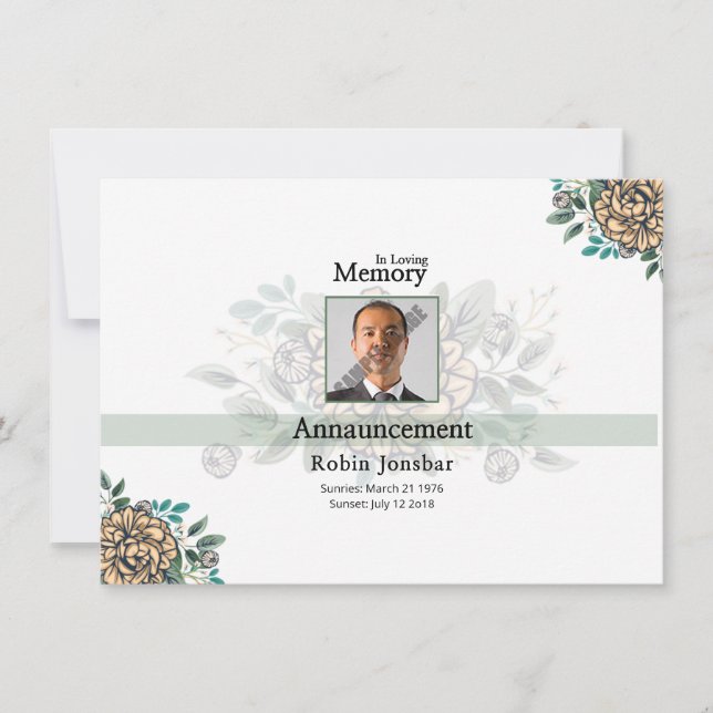 Funeral Announcement Card Template (Front)