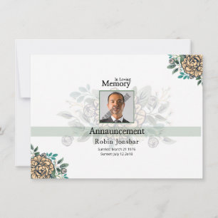 Funeral Announcement Card Template