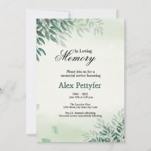 Funeral Announcement Invitation Card