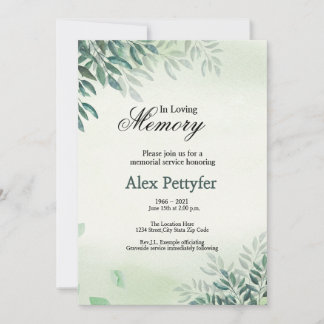 Funeral Announcement Invitation Card