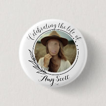 Funeral badges minimalist elegant photo design