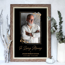 Funeral Black Fake Golden Branches Photo Remember