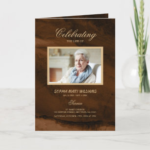 Funeral Bronz & Gold Calligraphy  Memorial Program