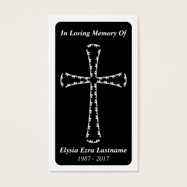 funeral card . elegant cross (Front)