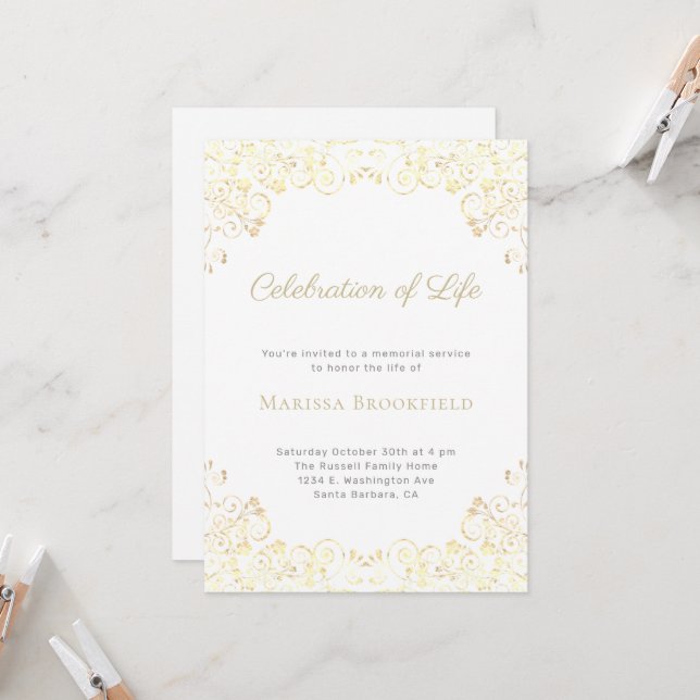 Funeral Celebration of life Invitation (Front/Back In Situ)