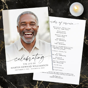 Funeral Celebration of Life Photo Order of Service Program