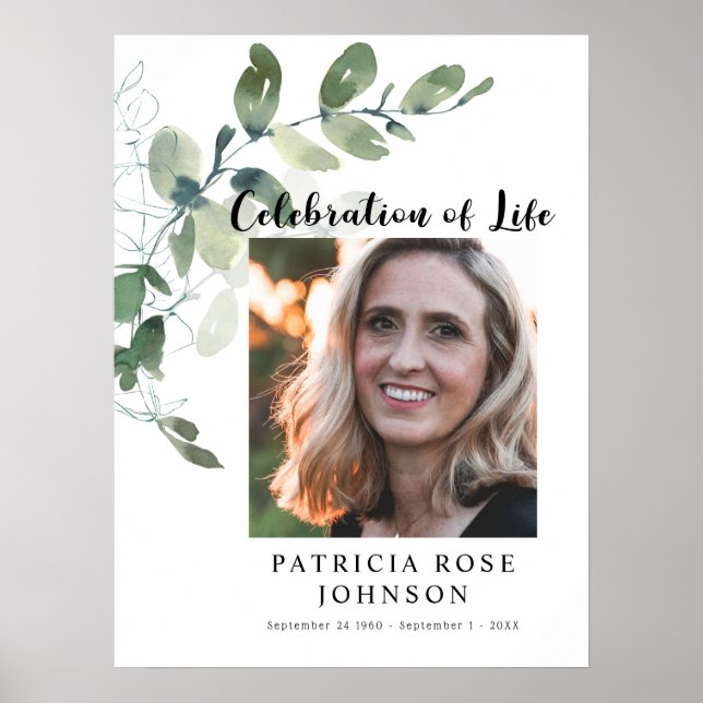 Funeral Celebration of Life Photo Welcome Sign (Front)