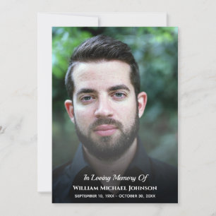 Funeral Custom Photo Bereavement In Loving Memory Invitation