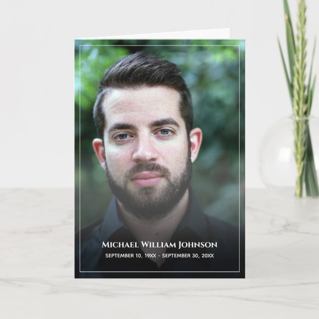 Funeral Custom Photo Bereavement Sympathy Memorial Thank You Card (Front)