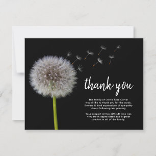 Funeral Dandelion Thank You   Bereavement Wishes Card