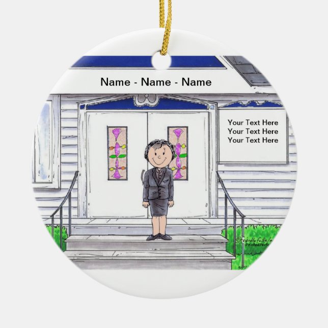 Funeral Director - Female Ceramic Ornament (Front)