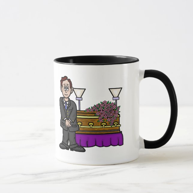 Funeral Director In Chapel with Casket Name Mug (Right)