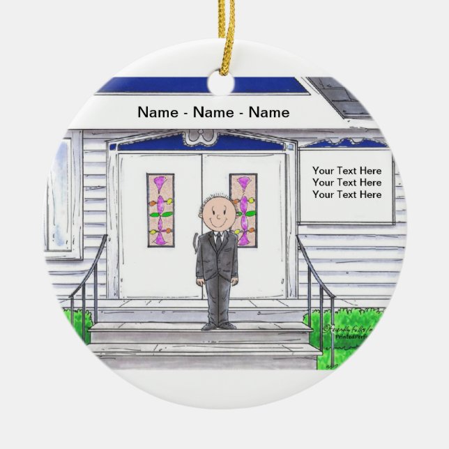 Funeral Director - Male Ceramic Ornament (Front)
