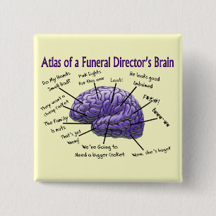 Funeral Director/Mortician Funny Brain Design 2 Inch Square Button