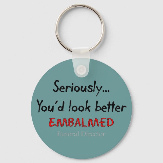 Funeral Director/Mortician Funny Hearse Design Keychain (Front)