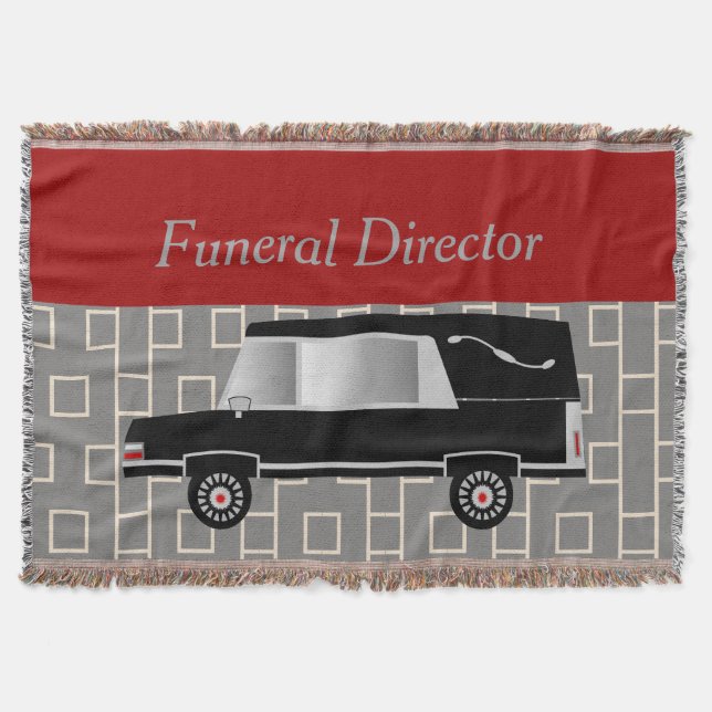 Funeral Director Woven Blanket Red (Front)