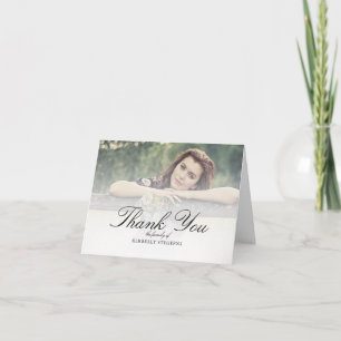 Funeral Elegant Thank You Photo Card