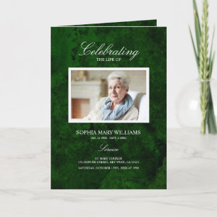 Funeral Emerald Greenery  Memorial Program