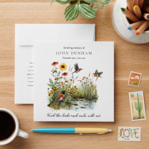 Funeral Favor Custom Memorial Bird Seed Packet  Envelope
