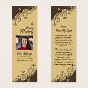 Funeral Floral Bookmark Template