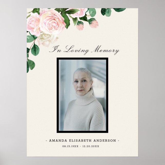 Funeral  Floral Celebrating of Life Welcome Sign (Front)