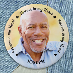  Funeral Forever In My Heart Custom Photo Memorial 2 Inch Round Button