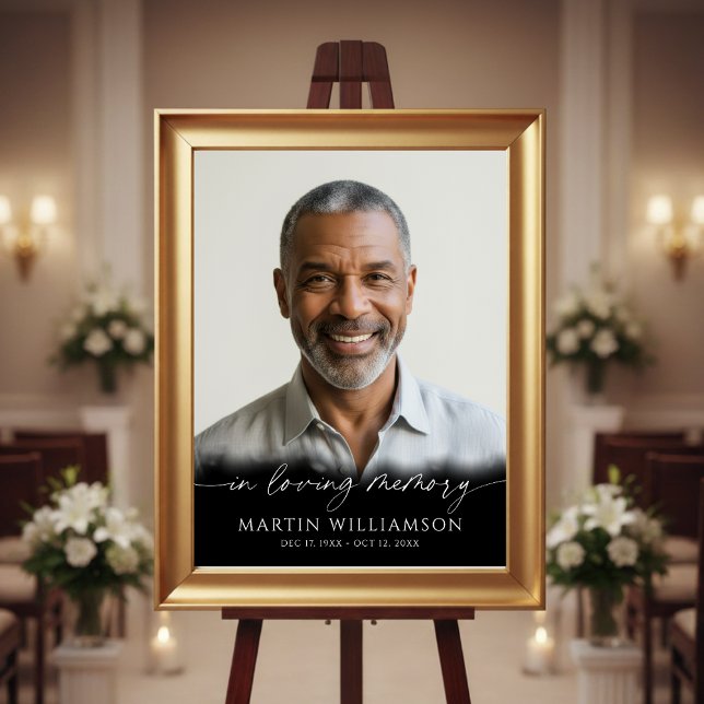 Funeral Forever In Our Hearts Photo Modern Script Poster (Creator Uploaded)