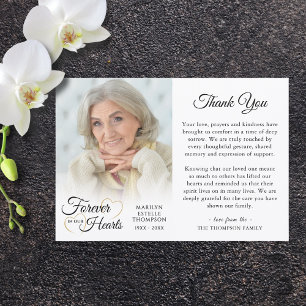 Funeral Forever In Our Hearts Photo Thank You Card