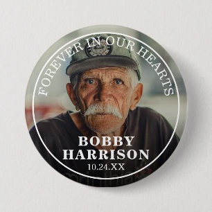 Funeral Forever in our Hearts   Remembrance Photo 3 Inch Round Button
