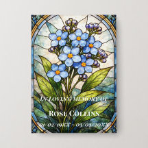 Funeral Forget me Not Stained Glass Memorial