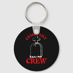 Funeral ghost Halloween group graveyard Keychain