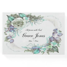 Funeral Guest Book Floral on white Customizable