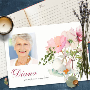 Funeral Guest Book Soft Florals