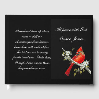Funeral Guestbook Red Cardinal