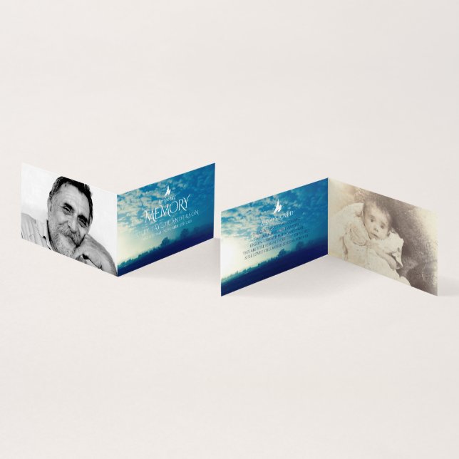 Funeral in loving memory clouds poem card (Inside and Outside)